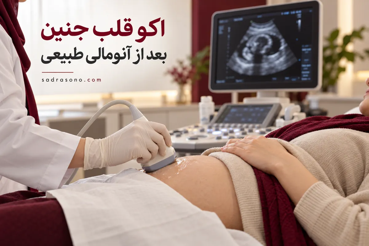 اکو قلب جنین بعد از آنومالی طبیعی؛ تصویر آموزشی معاینه سونوگرافی