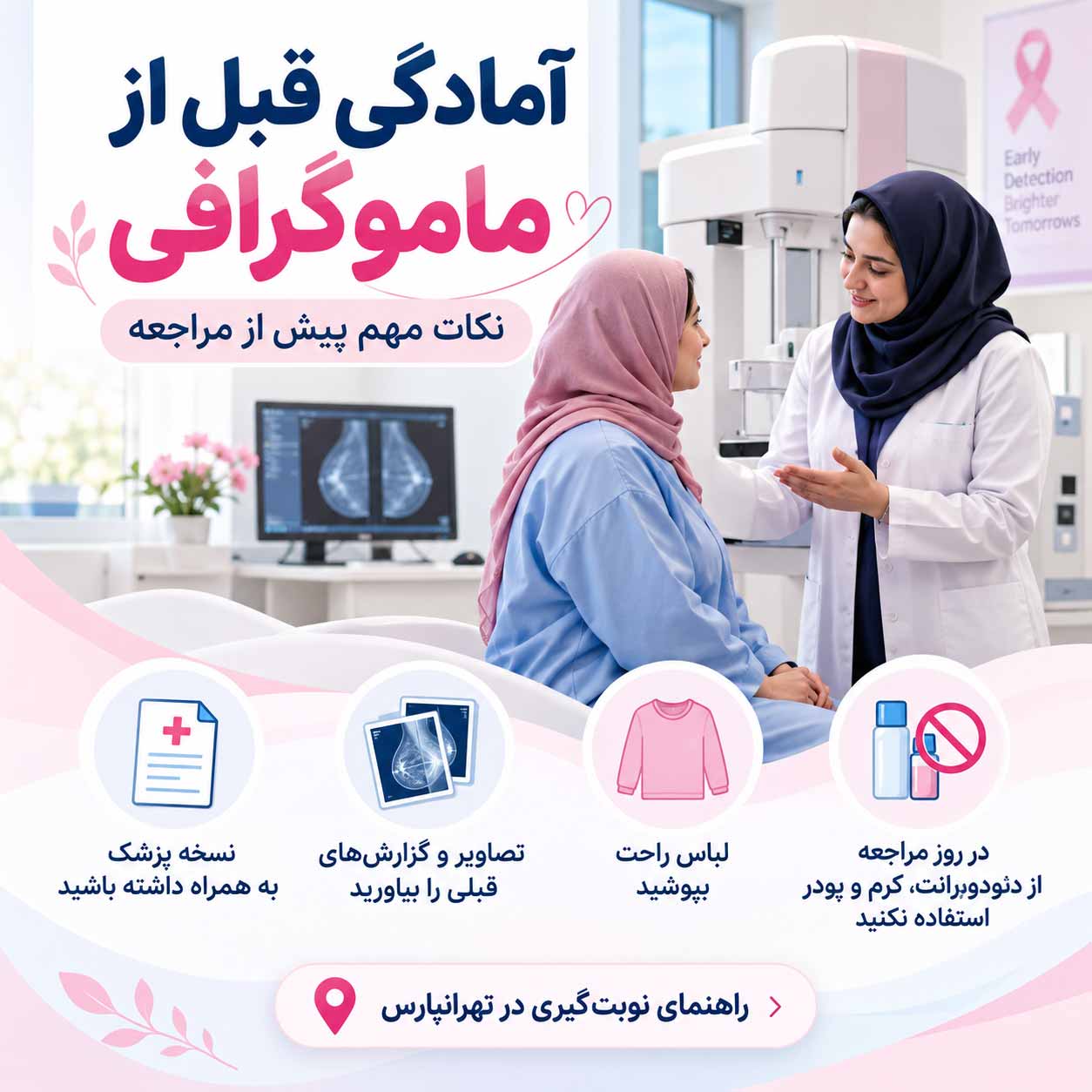 آمادگی قبل از ماموگرافی